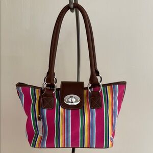 Chaps striped colorful handbag